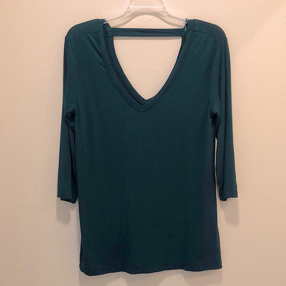 Nine Britton green deep v-neck top